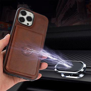Magnetic Leather Wallet Case